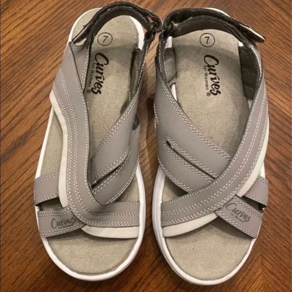 curves for women Shoes - Curves for Women Cross Strap Toning Sandals 7